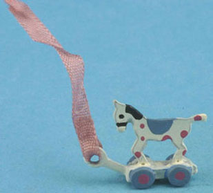 Dollhouse Miniature Horse Pull Toy